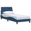 vidaXL Cadre de lit sans matelas bleu 90x200 cm tissu