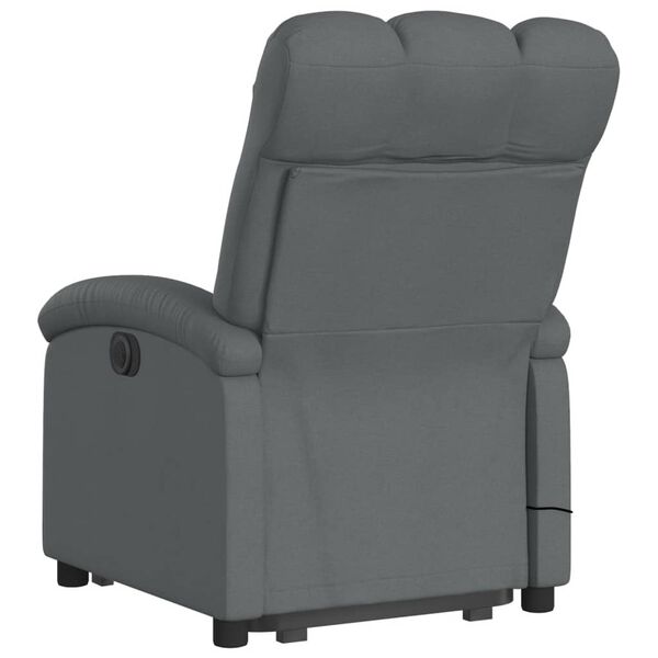 vidaXL Fauteuil inclinable de massage &eacute;lectrique Gris fonc&eacute; Tissu