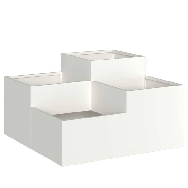 vidaXL Cache-pot de jardin Blanc 80 x 80 x 48 cm Acier