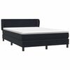 vidaXL Sommier &agrave; lattes de lit avec matelas noir 140x220 cm velours