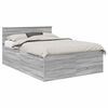 vidaXL Cadre de lit Gris Sonoma 140 x 190 cm Bois d'ing&eacute;nierie