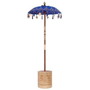 vidaXL Parasol balinais avec base Bleu 95 x 95 x 260 cm