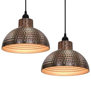 vidaXL Plafonnier 2 pcs Semi-sph&eacute;rique Couleur cuivre