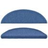 vidaXL Tapis d'escalier 10 pièces 56 x 17 x 3 cm Bleu Demi-rond