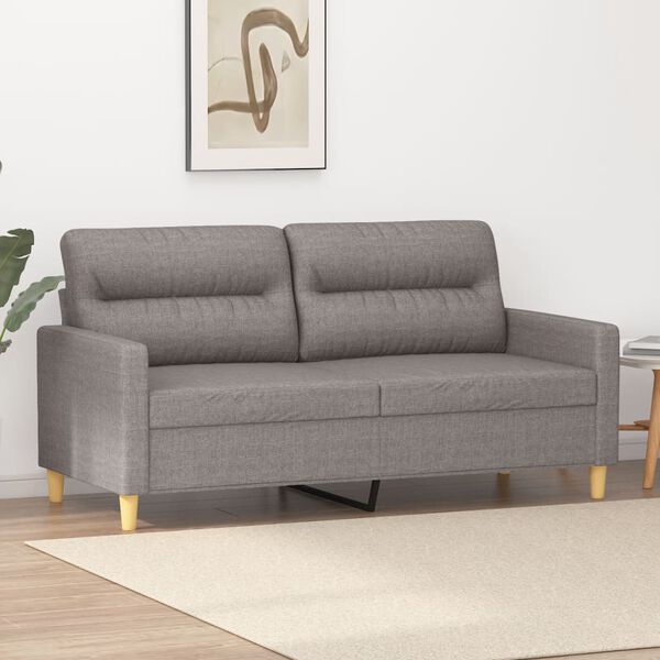 vidaXL Canapé à 2 places Taupe 140 cm Tissu