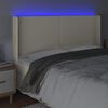 vidaXL T&ecirc;te de lit &agrave; LED Cr&egrave;me 203x16x118/128 cm Similicuir