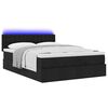 vidaXL Lit ottoman avec matelas et LED noir 140x190 cm tissu