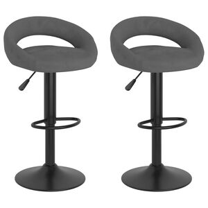vidaXL Tabourets de bar lot de 2 gris fonc&eacute; velours