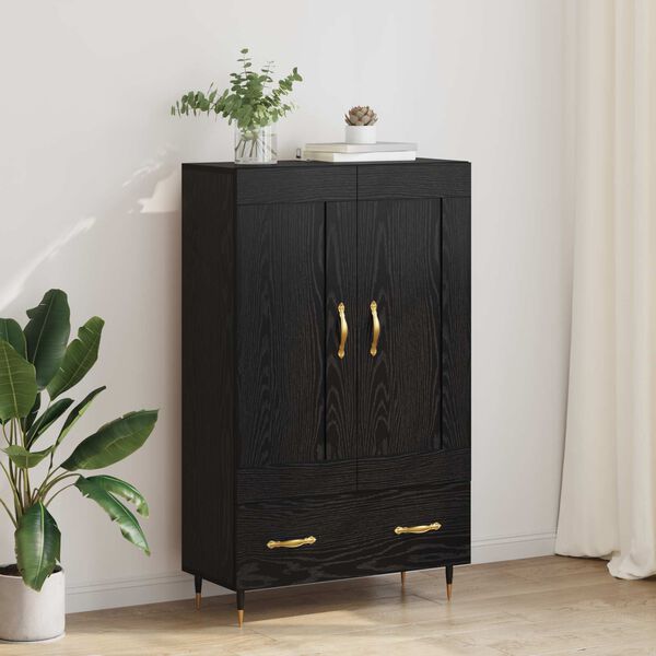 vidaXL Haut Armoire Ch&ecirc;ne noir 69,5 x 31 x 115 cm Bois d'ing&eacute;nierie