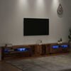vidaXL Meuble TV avec lumi&egrave;res LED vieux bois bois d'ing&eacute;nierie