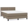 vidaXL Sommier &agrave; lattes de lit avec matelas Taupe 140x190 cm Tissu