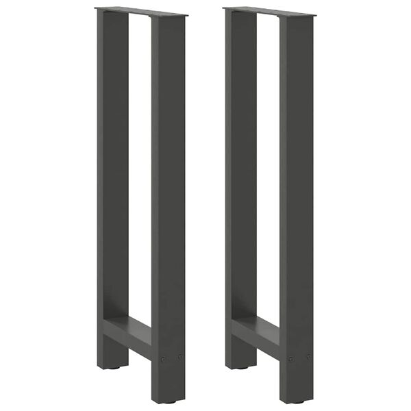 vidaXL Pieds de table de bar Anthracite 2 pi&egrave;ces 50 x (100-101) cm Acier