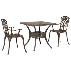 vidaXL Ensemble de tables de jardin 3 pc Bronze Aluminium coul&eacute;