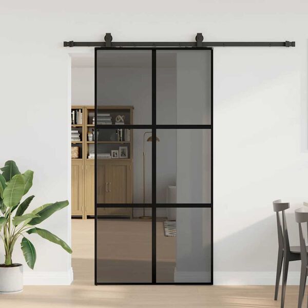 vidaXL Porte coulissante avec kit de quincaillerie noir 102,5x205 cm
