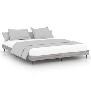 vidaXL Cadre de lit sans matelas sonoma gris 180x200 cm