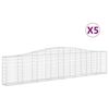 vidaXL Paniers à gabions arqués 5 pcs 400x30x80/100 cm Fer galvanisé
