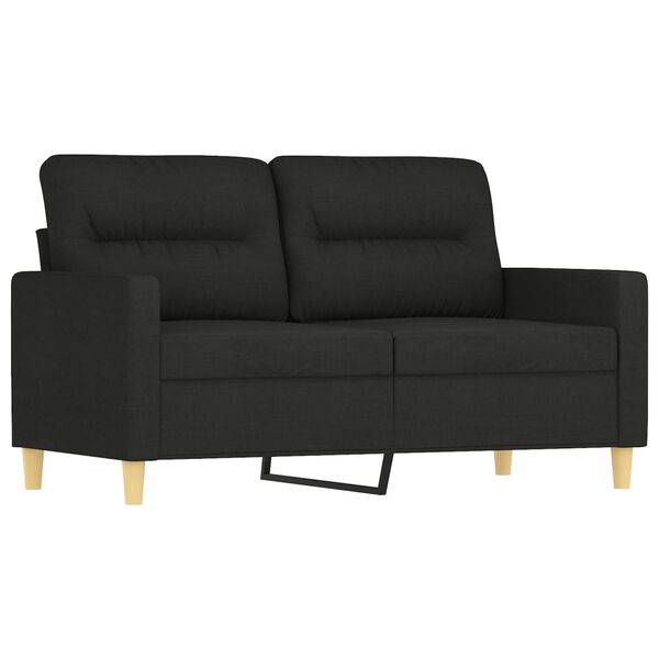 vidaXL Ensemble de canap&eacute;s 2 pcs coussins d&eacute;coratifs et coussins Noir