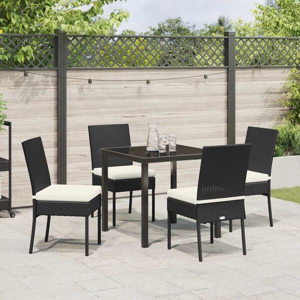 vidaXL Ensemble de salle &agrave; manger pour jardin 5 pcs Noir