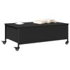vidaXL Table basse avec roulettes noir 91x55x34 cm bois d'ing&eacute;nierie