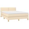 vidaXL Sommier &agrave; lattes de lit avec matelas Cr&egrave;me 140x190 cm Tissu