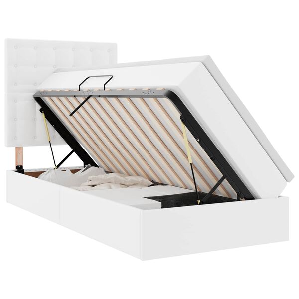 vidaXL Lit de Rangement Blanc pur 90 x 190 cm Cuir synth&eacute;tique