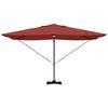 vidaXL Parasol Roma à Bras Déporté Rouge et Noir 352 x 251 x 265 cm