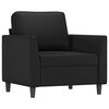vidaXL Fauteuil avec repose-pied Noir 60 cm Similicuir