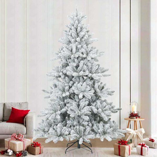 vidaXL Sapin de Noël artificiel à branches pliantes, duveteux de neige