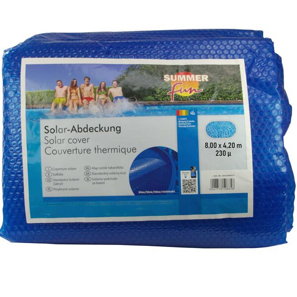 Summer Fun Couverture solaire de piscine d'&eacute;t&eacute; Ovale 800x420cm PE Bleu