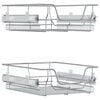 vidaXL Paniers m&eacute;talliques coulissants 2 pcs argent&eacute; 45 cm