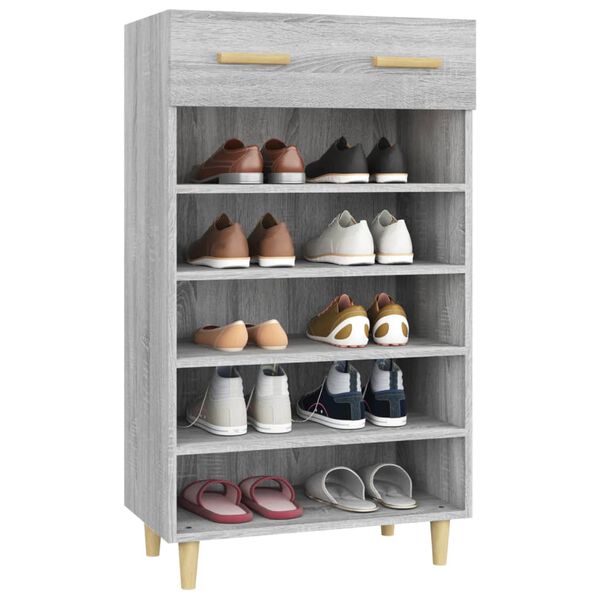 vidaXL Armoire &agrave; chaussures Sonoma gris 60x35x105 cm Bois d'ing&eacute;nierie