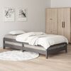 vidaXL Lit empilable sans matelas gris 75x190 cm bois de pin massif