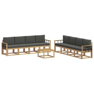 vidaXL Ensemble de canap&eacute;s d'ext&eacute;rieur 9 pc Blanc et anthracite