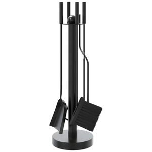 vidaXL Ensemble d'ustensiles de chemin&eacute;e 5 pi&egrave;ces 18 x 56 cm Acier