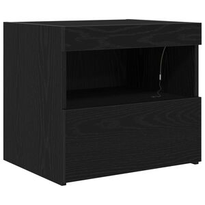 vidaXL Cabinet de chevet Ch&ecirc;ne noir 50 x 40 x 45 cm Bois d'ing&eacute;nierie