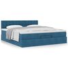 VidaXL Cadre de lit ottoman avec matelas bleu fonc&eacute; 160x200 cm velours
