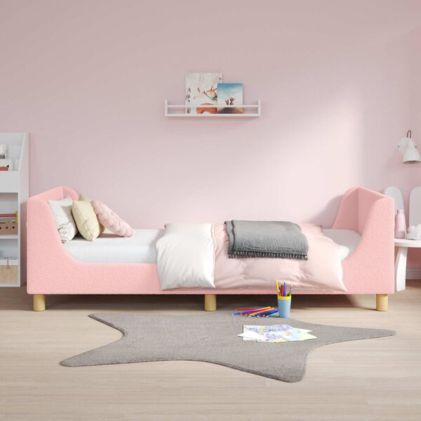 vidaXL Cadre de lit pour enfants avec t&ecirc;te de lit Rose 90 x 190 cm