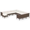 vidaXL Salon de jardin 12 pcs avec coussins R&eacute;sine tress&eacute;e Marron