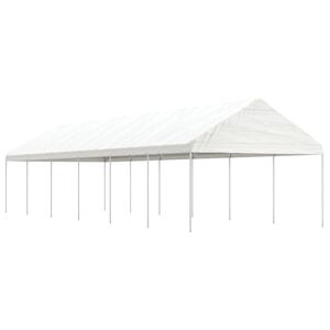 vidaXL Belv&eacute;d&egrave;re avec toit blanc 13,38x4,08x3,22 m poly&eacute;thyl&egrave;ne