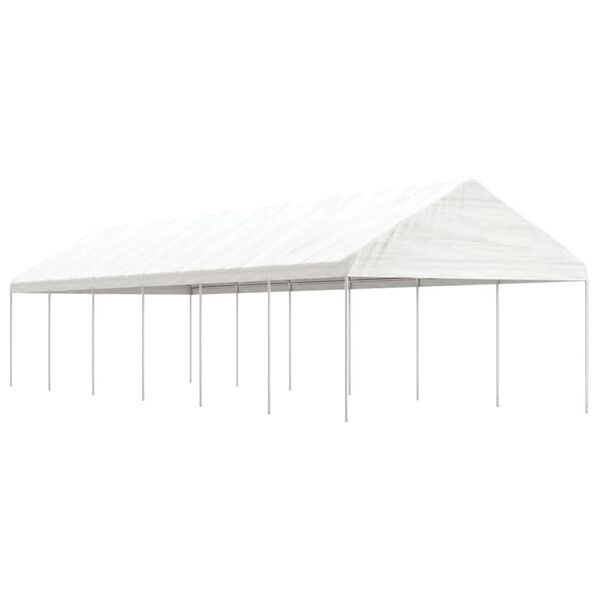vidaXL Belv&eacute;d&egrave;re avec toit blanc 13,38x4,08x3,22 m poly&eacute;thyl&egrave;ne