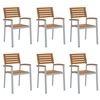 vidaXL Chaise de jardin 6 pc Marron Bois d'Acacia Massif Empilable