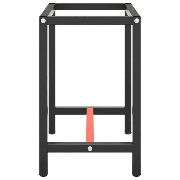 vidaXL Cadre de banc de travail Noir et rouge mat 70x50x79 cm M&eacute;tal