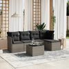 vidaXL Salon de jardin 6 pcs avec coussins gris r&eacute;sine tress&eacute;e