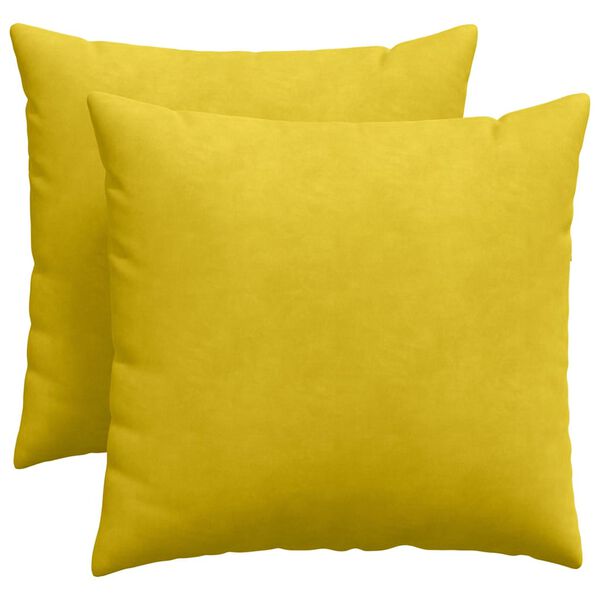 vidaXL Coussins de canapé 2 pcs Jaune 50 x 50 cm