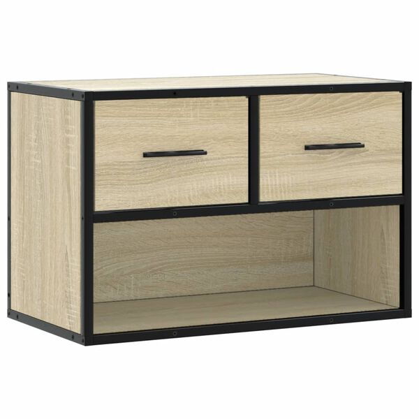 vidaXL Meuble TV chêne sonoma 60x31x39,5 cm bois d'ingénierie et métal