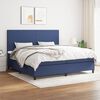 vidaXL Sommier &agrave; lattes de lit avec matelas Bleu 200x200 cm Tissu