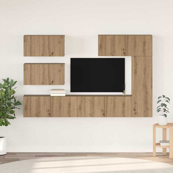 vidaXL Ensemble meuble TV 6 pcs Ch&ecirc;ne artisanal Bois d'ing&eacute;nierie