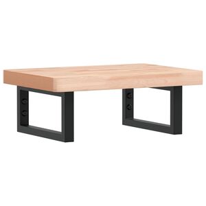 vidaXL &Eacute;tag&egrave;re de vasque murale acier et bois massif de h&ecirc;tre