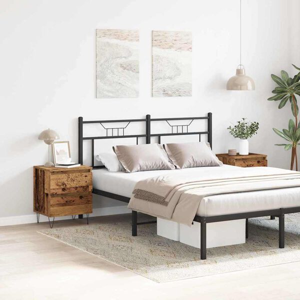 vidaXL Cabinet de chevet avec tiroir 2 pcs Bois ancien 40 x 35 x 50 cm