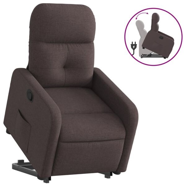 vidaXL Fauteuil inclinable marron fonc&eacute; tissu